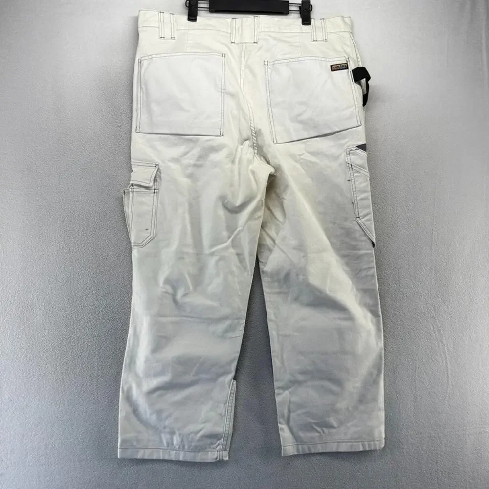 Blaklader Workwear Pants men's 38x30 Fits 38x27 White Cargo Heavyweight Thick